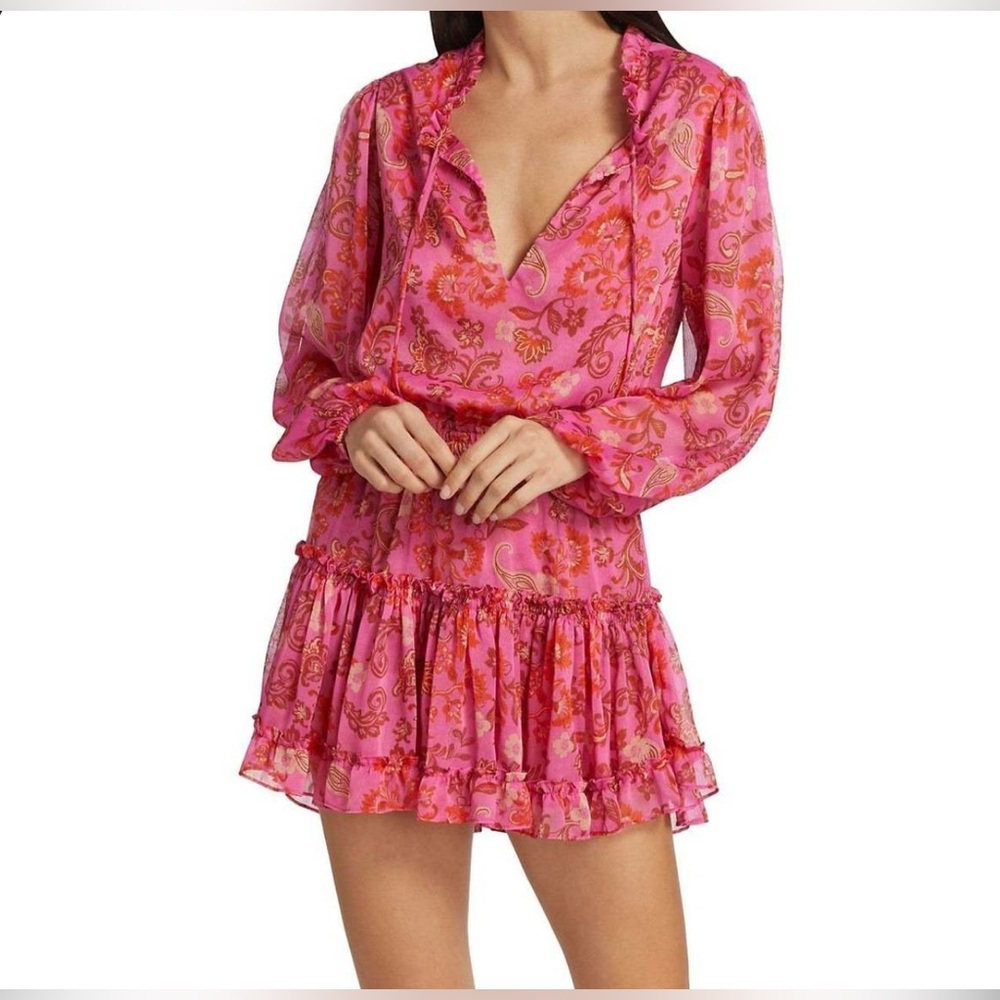 Misa Los Angeles Pink Floral Mini Dress